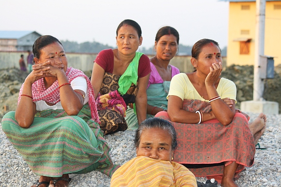 A group of displaced Bodo women