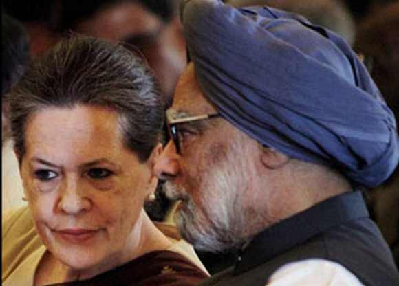 Congress President Sonia Gandhi with Dr Singh