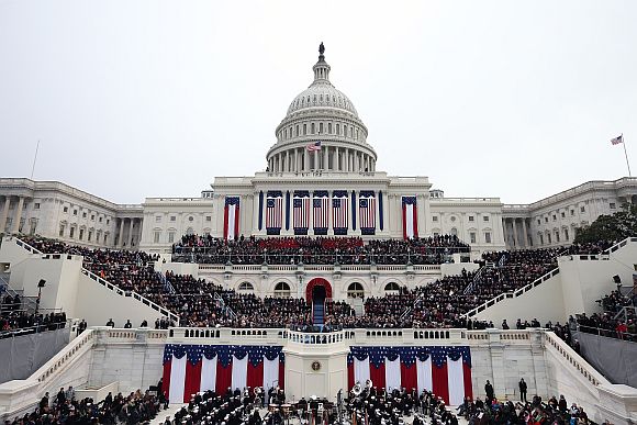 People attend the presidential inauguration