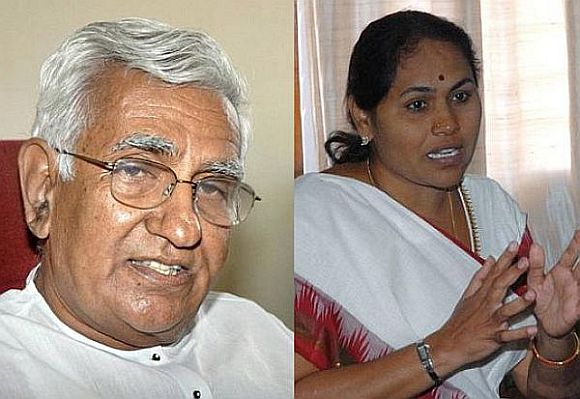 (Left) Public Works Minister C M Udasi and (Right) Energy Minister Shobha Karandlaje quit today