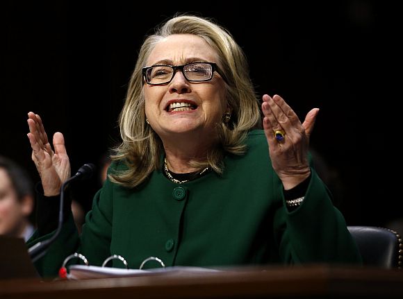 Hillary Clinton responds forcefully to intense questioning