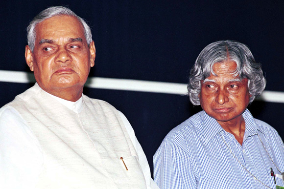 A P J Abdul Kalam with then prime minister Atal Bihari Vajpayee