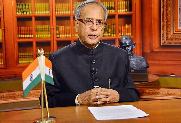 President Prabab Mukherjee delivers his Republic Day address to the nation, January 25, 2013.