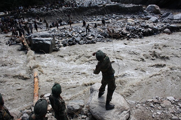 An ongoing rescue operation in Uttarakhand