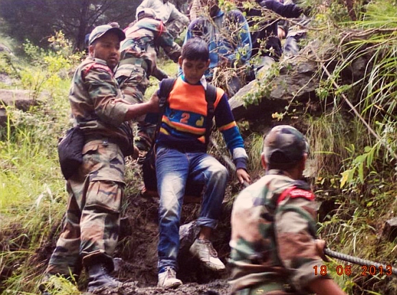 A rescue operation underway in Badrinath