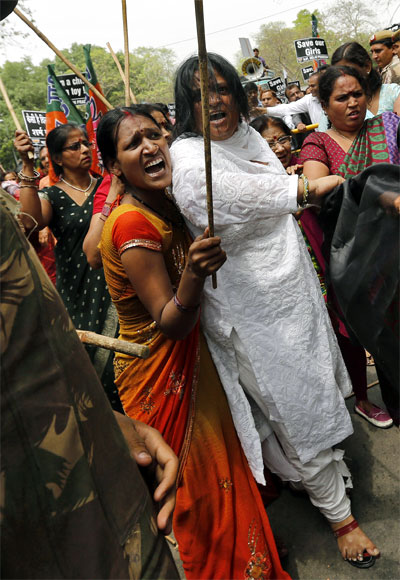 A protest against the gang rape in Delhi