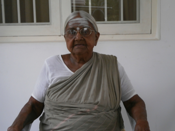 Justice P Sathasivam's mother Nachiammal in their family house