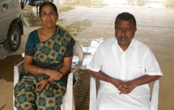 Justice P Sathasivam's younger brother Veluswamy with his wife Maragatham