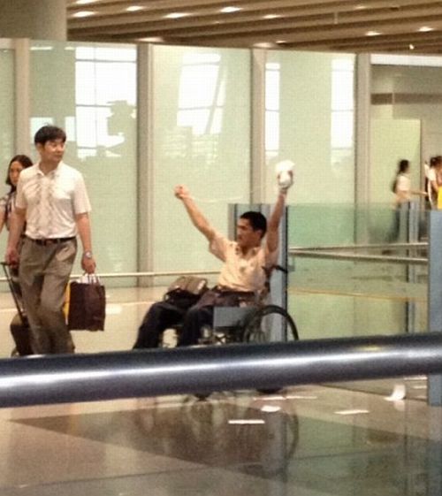 Disabled man triggers blast at Beijing airport