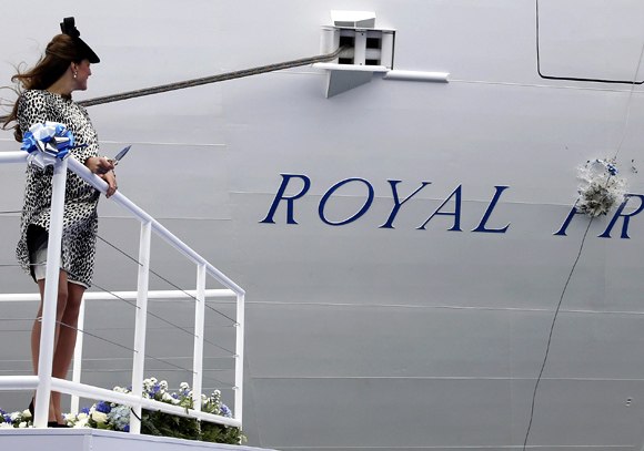 Duchess of Cambridge attends the naming ceremony of the 'Royal Princess' cruise ship