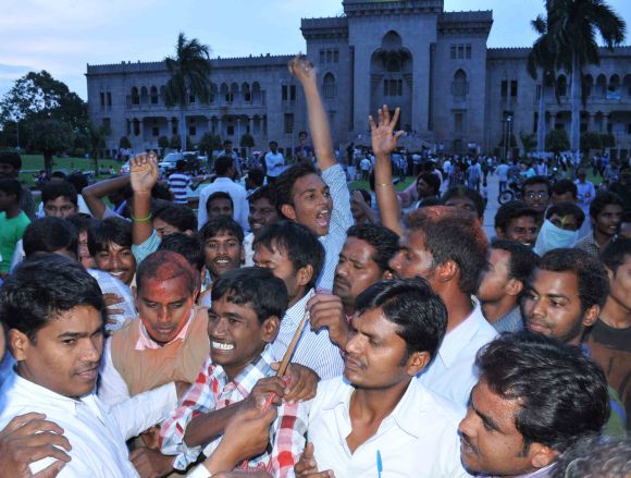 PIX: Telangana erupts in jubilation, remembers its martyrs