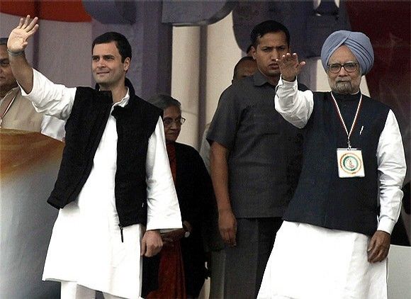 Prime Minister Manmohan Sungh and Congress Vice President Rahul Gandhi