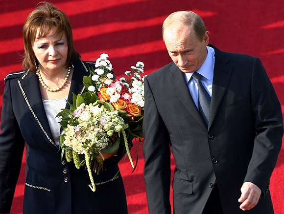 Russian President Vladimir Putin with wife Lyudmila Putina