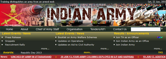 The Indian Army's website