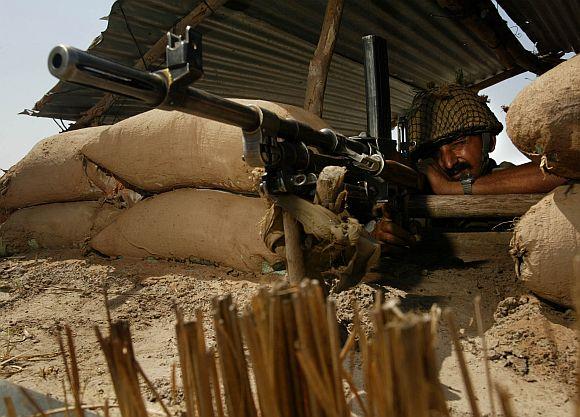 A Border Security Force trooper at the border.