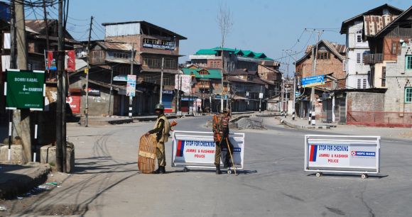 Strict restrictions were imposed as curfew continued in old city parts of Srinagar on Wednesday