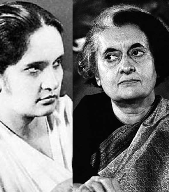 (left) Sirimavo Bandaranaike  and Indira Gandhi