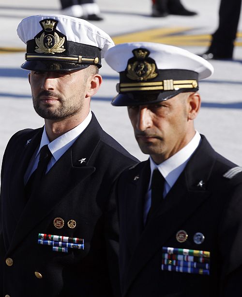 Italian marines Massimiliano Latorre (R) and Salvatore Girone (L)