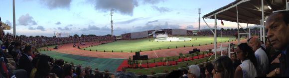 The Anjalay stadium in Mauritius where the National Day festivities were held