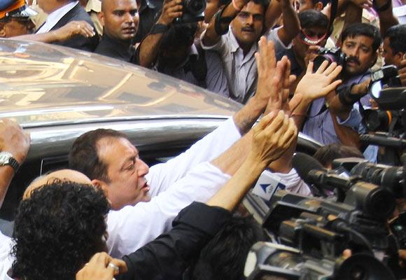 Dutt outside the TADA court in Mumbai