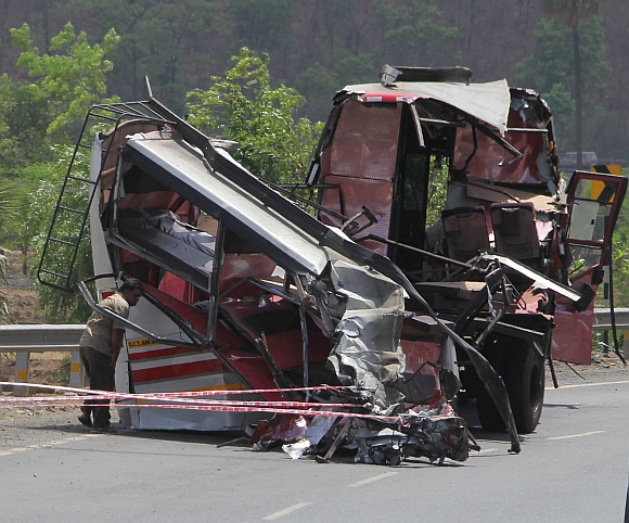 PICS: Bus-tanker collision kills 14, injures 36 in Thane