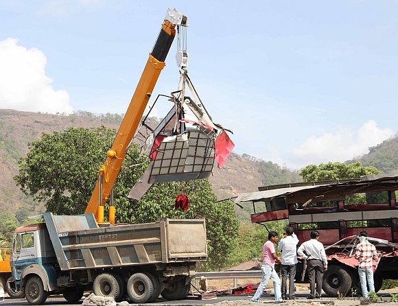 PICS: Bus-tanker collision kills 14, injures 36 in Thane