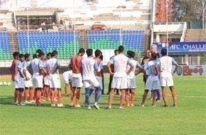 Indian football team with coach Wim Koevermans