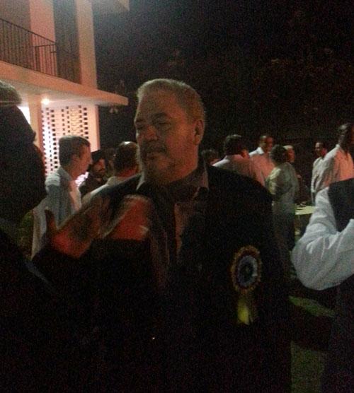 No, that is not Fidel. It is Dr Fidel Castro Diaz Balart, his eldest son, at Indian Ambassador Chintapally Rajasekhar's reception in Vice-President Hamid Ansari's honour, Havana, October 30, 2013.