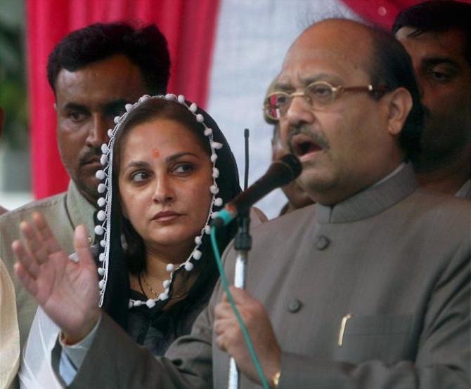 Amar Singh with actor-turned-politician Jaya Prada