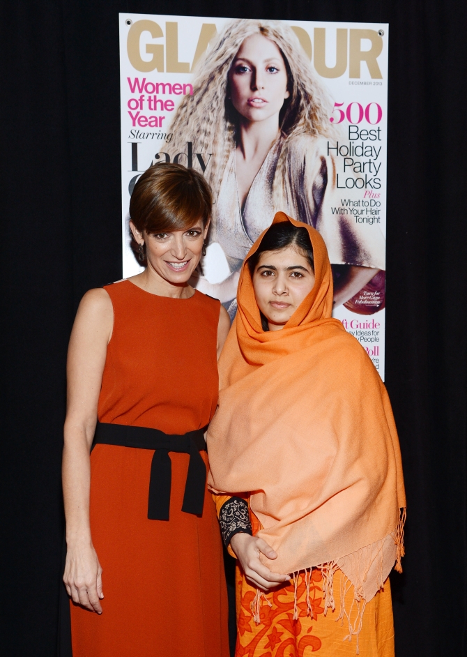 Glamour Editor-in-Chief Cindi Leive and Malala at the award function