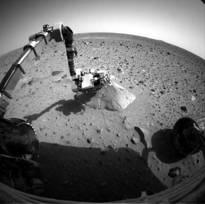 A picture taken by NASA's Mars Exploration Rover Spirit 