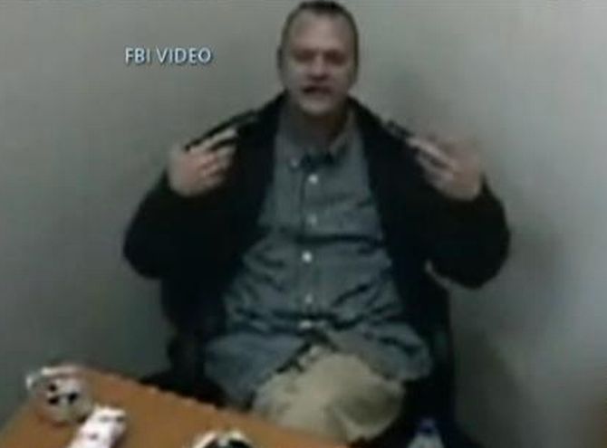 An FBI video grab of Headley's interrogation in US