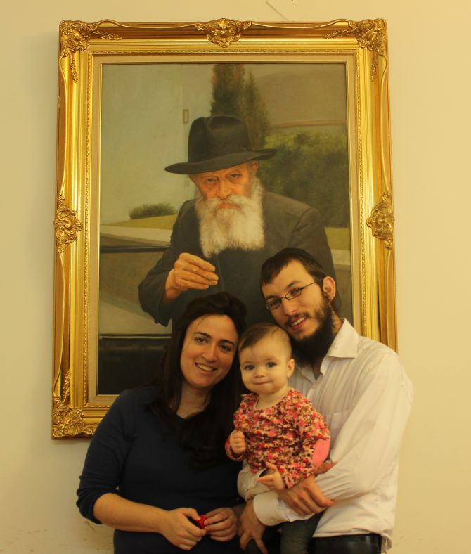 Rabbi Israel Kozlovsky, his wife Chhaya and their 18-month daughter Nava.