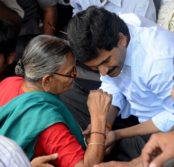 YSR Congress chief Jaganmohan Reddy is on a hunger strike to protest division of the state