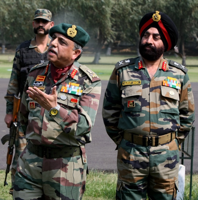 Lt Gen Sanjiv Chachra, GOC Northern Command addresses the press