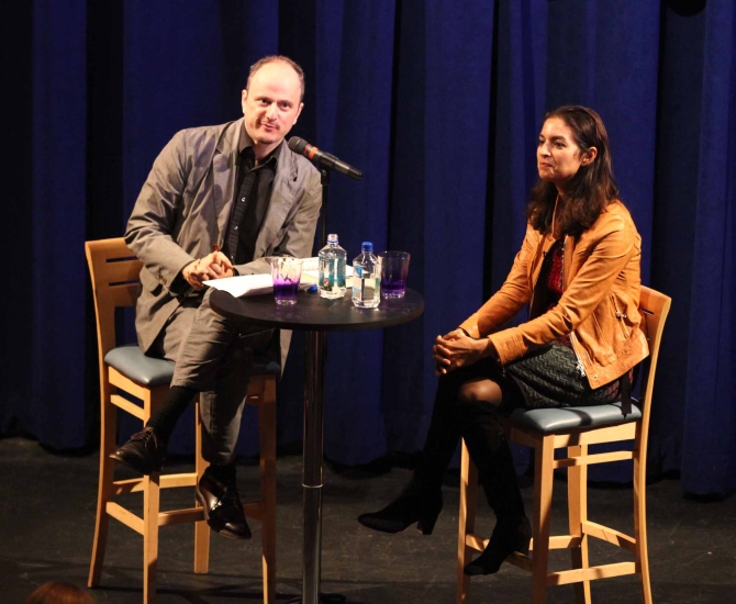 Lahiri in conversation with Pulitzer Prize-winning novelist Jeffrey Eugenides at Princeton, New Jersey
