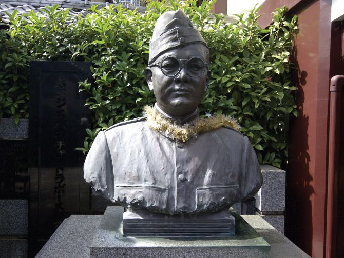 The bust of Netaji Subhas Chandra Bose at the Renkoji Temple