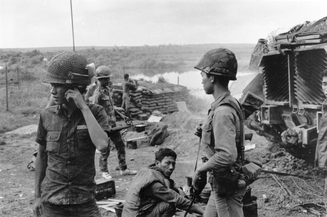 Viet Cong soldiers during the Vietnam War. Photograph: Getty Images