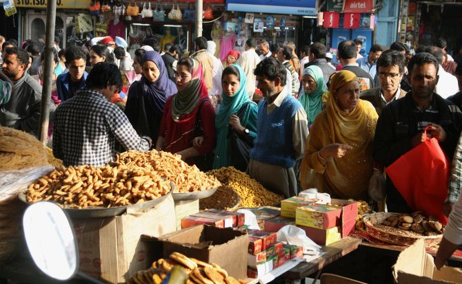 Heavy rush was also witnessed at the sweet shops and bakeries across Srinagar on Tuesday