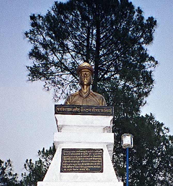 A bust of Captain Saurabh Kalia in his hometown of Palampur, Himachal Pradesh.