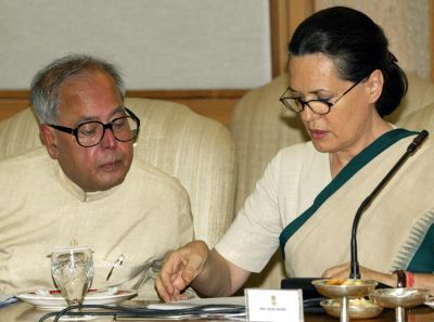 Pranab Mukherjee with Sonia Gandhi
