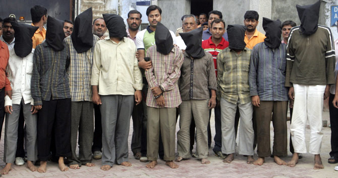 Nine suspects detained after the serial blasts in Ahmedabad