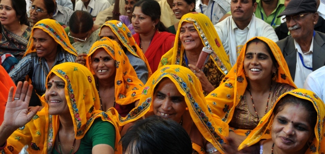 Women at a rally in Rajasthan