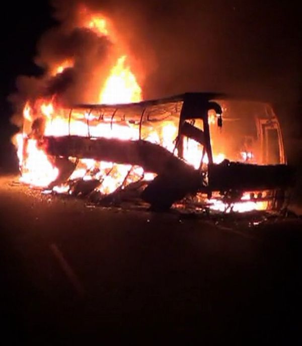 45 Volvo bus passengers perish in fire near Hyderabad