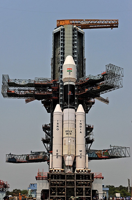 A mock-up of the GSLV Mark III