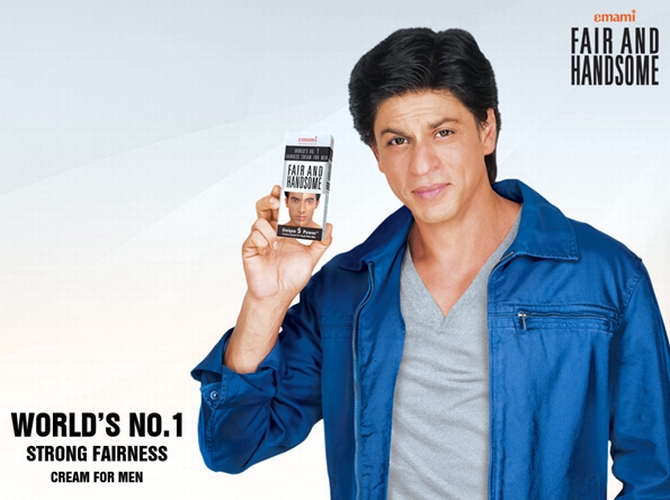 Actor Shah Rukh Khan endorsing a fairness cream