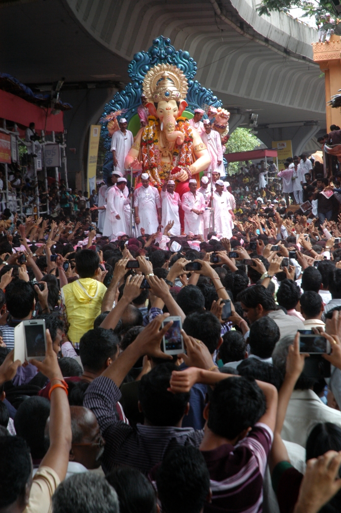 The Lalbaugcha Raja idol will be immersed at Girgaum Chowpatty in south Mumbai in the wee hours of Thursday