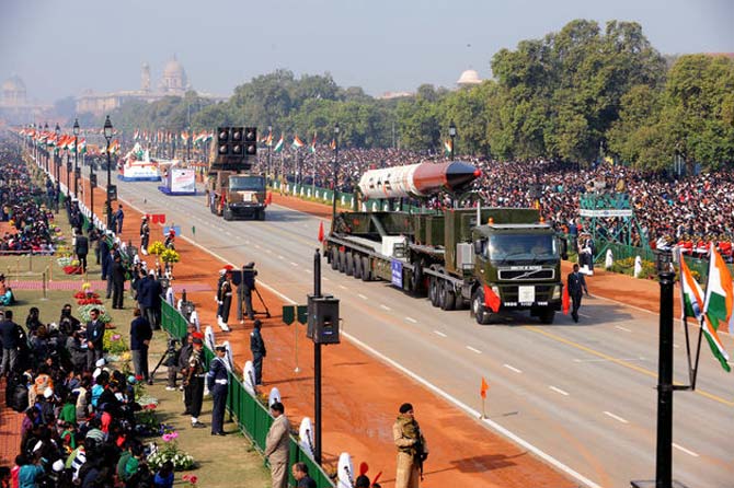 Indian Army displays Agni V at the Republic Day parade