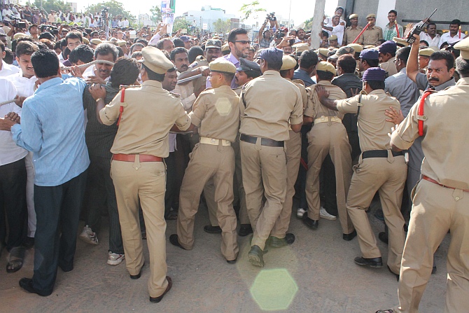 PHOTOS: High drama at Jagan's release