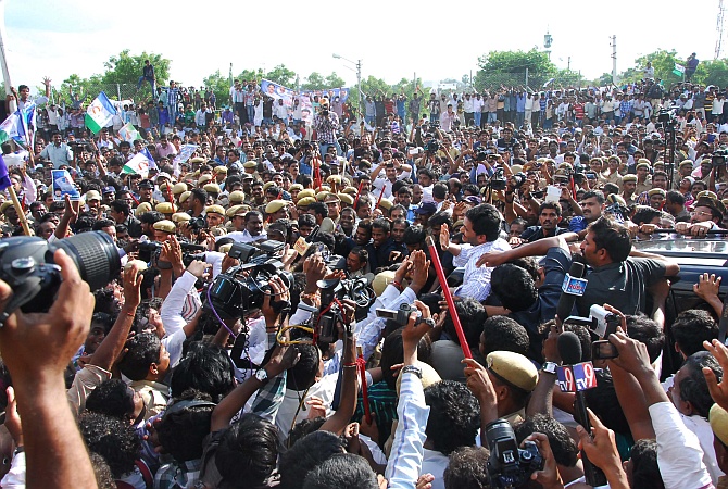 PHOTOS: High drama at Jagan's release